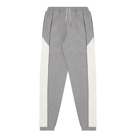 Calvin Klein grey children's sweat bottoms with white contrast side panels, elasticated waist and tapered leg