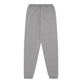 Calvin Klein grey children's sweat bottoms, back view, elasticated waist, rear patch pocket, ribbed cuffs