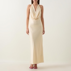 Draped Plunge Slip Dress