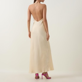 Draped Plunge Slip Dress