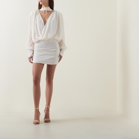 Dotted Scarf Mini Dress