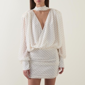 Dotted Scarf Mini Dress