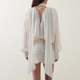 Dotted Scarf Mini Dress