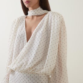 Dotted Scarf Mini Dress