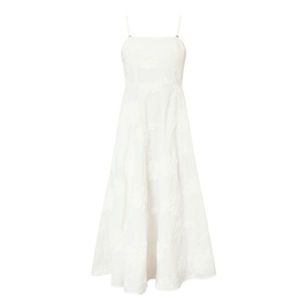 Flower Strapless Flared Dress