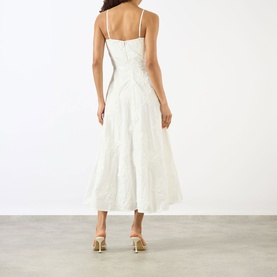 Flower Strapless Flared Dress