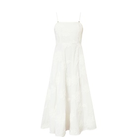 Flower Strapless Flared Dress