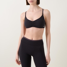 Sculpt Seamless Ruched Cross Back Sports Bra