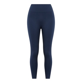 Adanola navy blue high-waist leggings with smooth fabric finish and cropped ankle length, no model