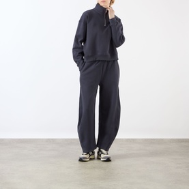 Ribbed Logo Half-Zip Sweatshirt