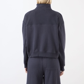 Ribbed Logo Half-Zip Sweatshirt