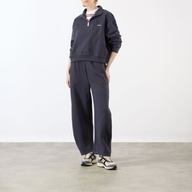 Ribbed Logo Half-Zip Sweatshirt