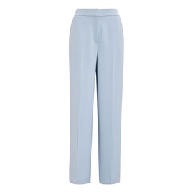 Forever New Ice Blue wide-leg tailored trousers with elasticated waistband, straight cut, flat lay product shot