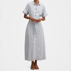 Emma Petite Stripe Shirt Dress