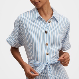 Emma Petite Stripe Shirt Dress
