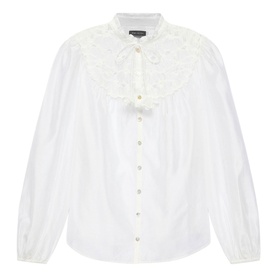 Floral Bib Textured Blouse