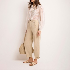 Floral Bib Textured Blouse