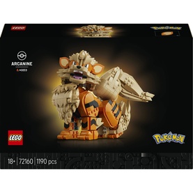 LEGO Pok&eacute;mon Arcanine building set, multi-coloured, 1190 pieces, ages 18+, shown in box packaging