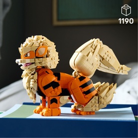 Lego Pok&eacute;mon Growlithe building set, 1190 pieces, orange and tan brick-built figure with detailed mane and tail