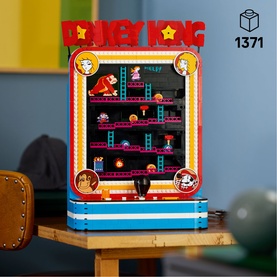 Lego Super Mario Donkey Kong arcade cabinet toy in multi-colour, featuring classic platform game scenes, 1371 pieces