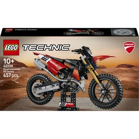 Lego Technic Ducati Desmo MX Factory set 42238, multicoloured motocross bike model, 457 pieces, ages 10+