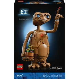 LEGO Ideas E.T. The Extra-Terrestrial 21370 buildable figure, 1226 pieces, multi-coloured brick construction with glowing finger detail