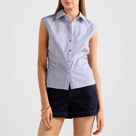 Nova Ruched Striped Shirt