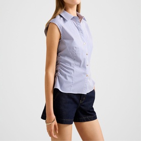 Nova Ruched Striped Shirt