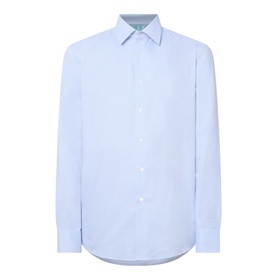 Paul Smith Single Cuff Slim formal shirt in blue, 100% cotton, classic collar, long sleeves, ghost mannequin shot
