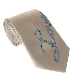 Love Placement Print Silk Tie