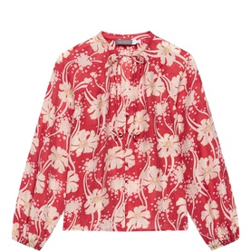 Floral Tie Detail Blouse
