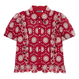 Broderie Scallop Trim Shirt