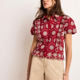 Broderie Scallop Trim Shirt