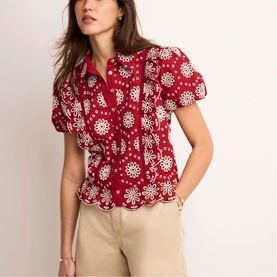 Broderie Scallop Trim Shirt
