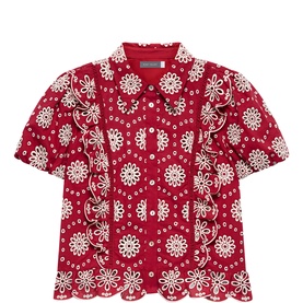Broderie Scallop Trim Shirt