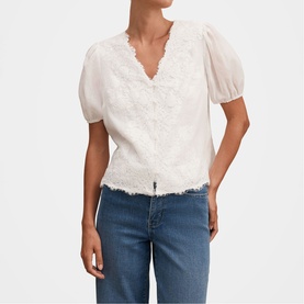 Sable Lace Scallop Blouse