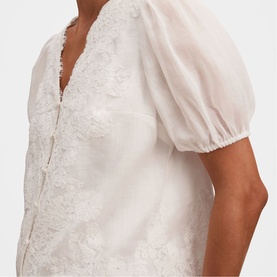 Sable Lace Scallop Blouse
