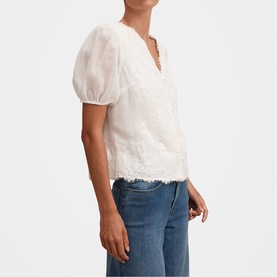 Sable Lace Scallop Blouse