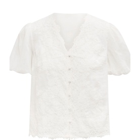 Sable Lace Scallop Blouse