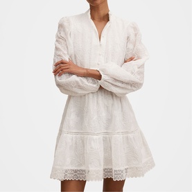 Thalia Petite Embroidered Mini Dress