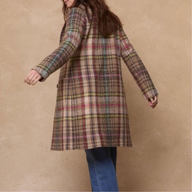 Amanda Neon Plaid Peacoat