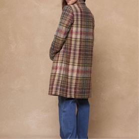 Amanda Neon Plaid Peacoat