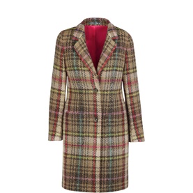 Amanda Neon Plaid Peacoat