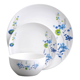 Indigo Bloom 12-Piece Dinnerware Set