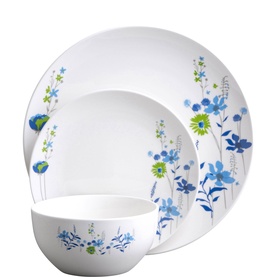 Indigo Bloom 12-Piece Dinnerware Set
