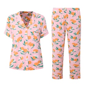 Orange Print Pyjama Set