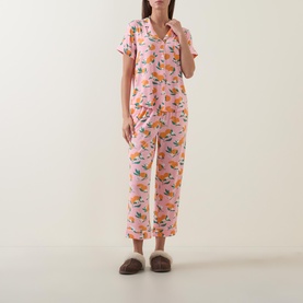 Orange Print Pyjama Set