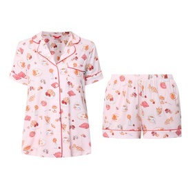 Breakfast Print Shorts Pyjama Set