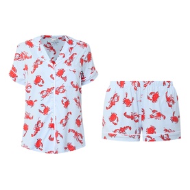 Lobster Print Shorts Pyjama Set