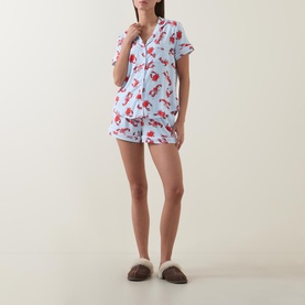 Lobster Print Shorts Pyjama Set